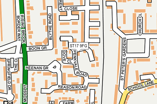 ST17 9FG map - OS OpenMap – Local (Ordnance Survey)