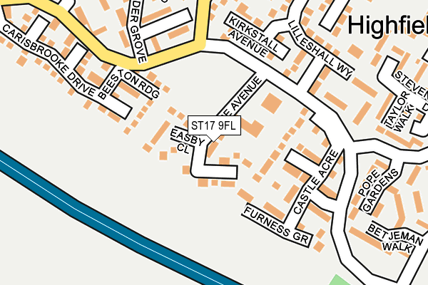 ST17 9FL map - OS OpenMap – Local (Ordnance Survey)