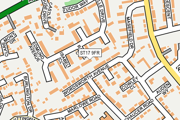 ST17 9FR map - OS OpenMap – Local (Ordnance Survey)