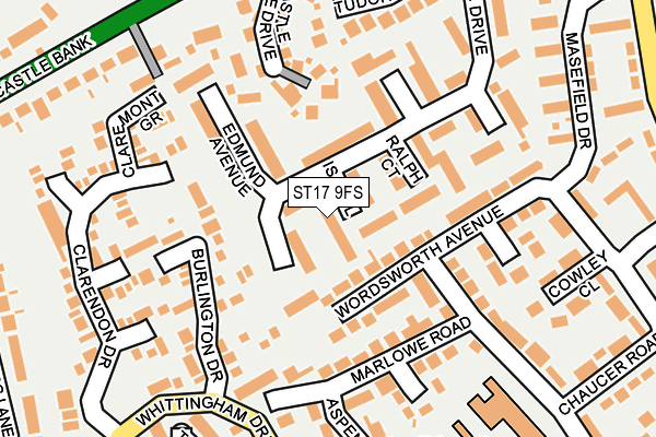 ST17 9FS map - OS OpenMap – Local (Ordnance Survey)