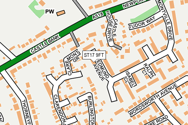 ST17 9FT map - OS OpenMap – Local (Ordnance Survey)