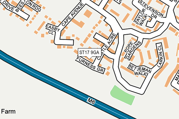 ST17 9GA map - OS OpenMap – Local (Ordnance Survey)