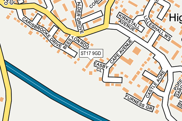 ST17 9GD map - OS OpenMap – Local (Ordnance Survey)