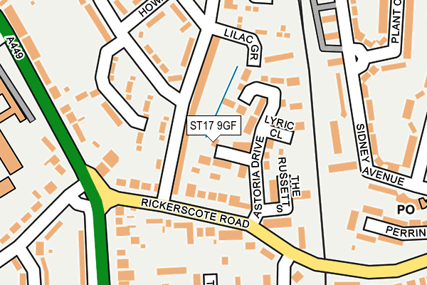 ST17 9GF map - OS OpenMap – Local (Ordnance Survey)