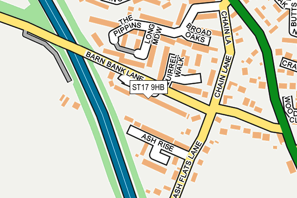 ST17 9HB map - OS OpenMap – Local (Ordnance Survey)