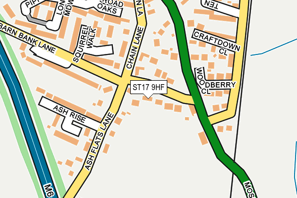 ST17 9HF map - OS OpenMap – Local (Ordnance Survey)