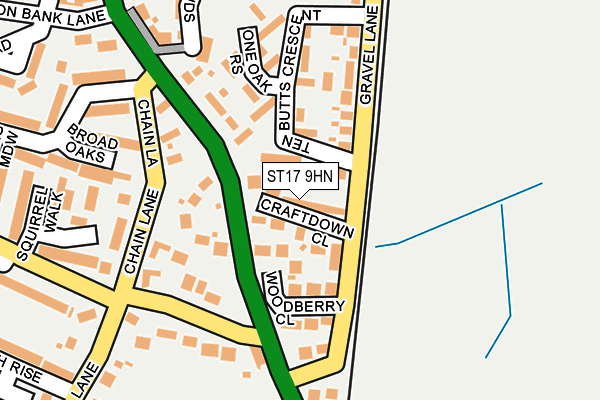 ST17 9HN map - OS OpenMap – Local (Ordnance Survey)