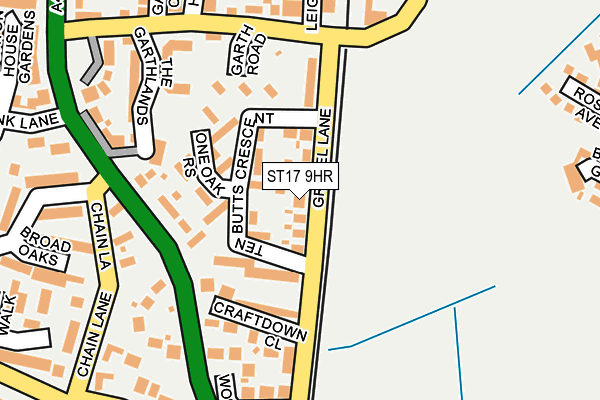 ST17 9HR map - OS OpenMap – Local (Ordnance Survey)