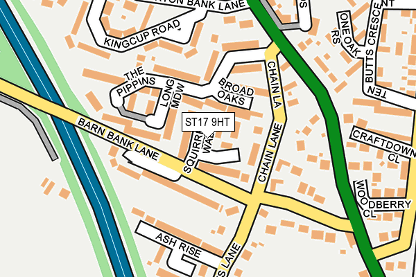 ST17 9HT map - OS OpenMap – Local (Ordnance Survey)