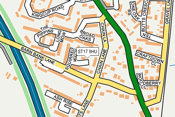 ST17 9HU map - OS OpenMap – Local (Ordnance Survey)
