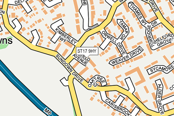 ST17 9HY map - OS OpenMap – Local (Ordnance Survey)