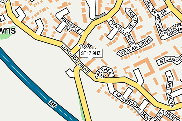 ST17 9HZ map - OS OpenMap – Local (Ordnance Survey)