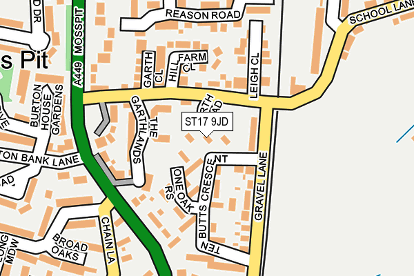 ST17 9JD map - OS OpenMap – Local (Ordnance Survey)