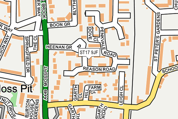 ST17 9JF map - OS OpenMap – Local (Ordnance Survey)