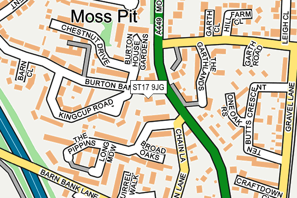 ST17 9JG map - OS OpenMap – Local (Ordnance Survey)