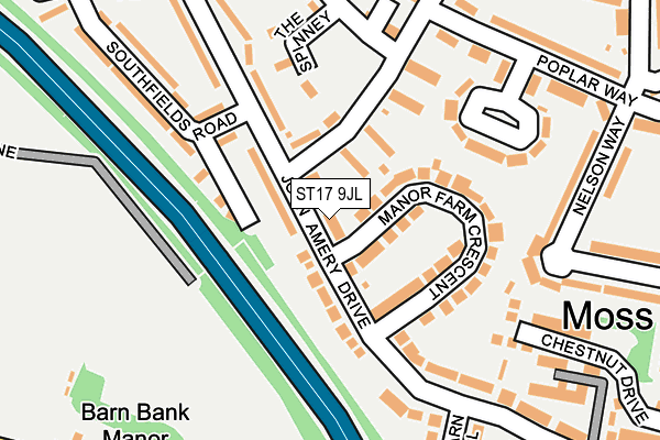 ST17 9JL map - OS OpenMap – Local (Ordnance Survey)