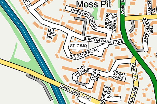 ST17 9JQ map - OS OpenMap – Local (Ordnance Survey)