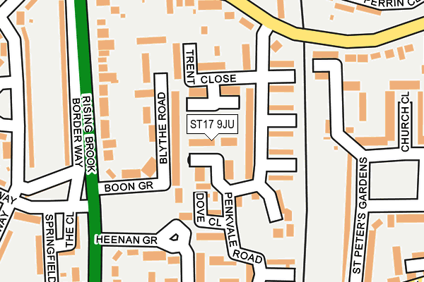 ST17 9JU map - OS OpenMap – Local (Ordnance Survey)