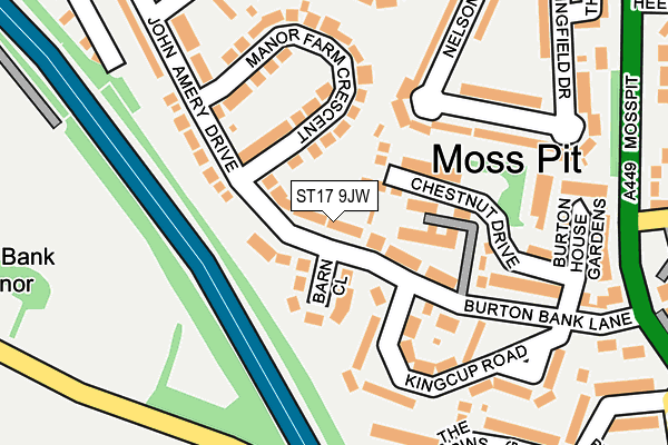 ST17 9JW map - OS OpenMap – Local (Ordnance Survey)
