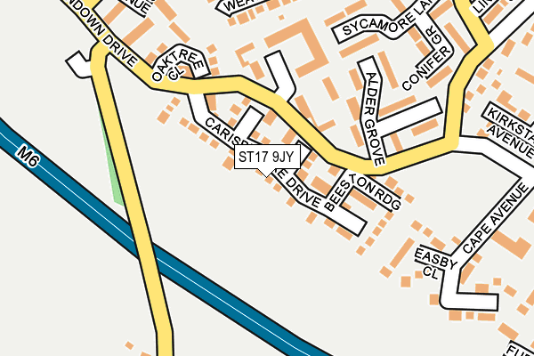 ST17 9JY map - OS OpenMap – Local (Ordnance Survey)