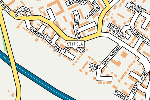 ST17 9LA map - OS OpenMap – Local (Ordnance Survey)
