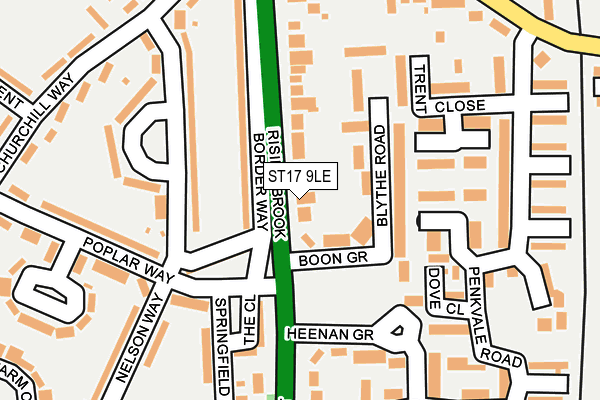 ST17 9LE map - OS OpenMap – Local (Ordnance Survey)