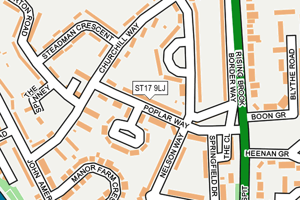 ST17 9LJ map - OS OpenMap – Local (Ordnance Survey)