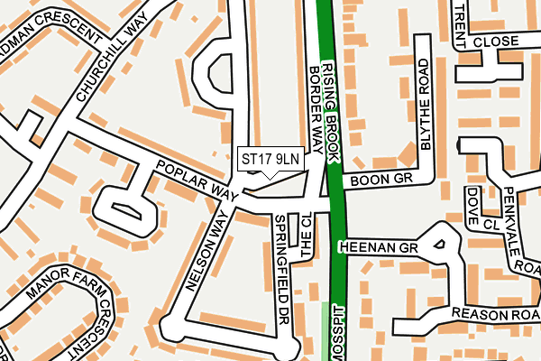 ST17 9LN map - OS OpenMap – Local (Ordnance Survey)