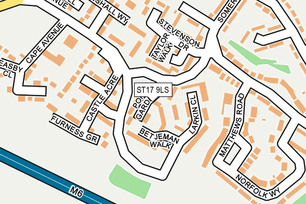 ST17 9LS map - OS OpenMap – Local (Ordnance Survey)