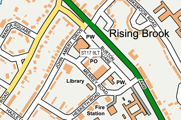 Map of RISING BROOK HOSPITALITY (CATERING AND CARE) LIMITED at local scale