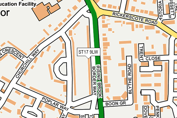 ST17 9LW map - OS OpenMap – Local (Ordnance Survey)