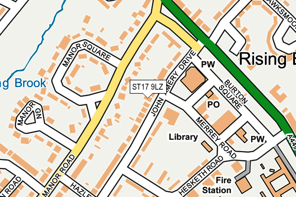 ST17 9LZ map - OS OpenMap – Local (Ordnance Survey)