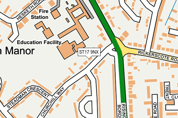 ST17 9NX map - OS OpenMap – Local (Ordnance Survey)