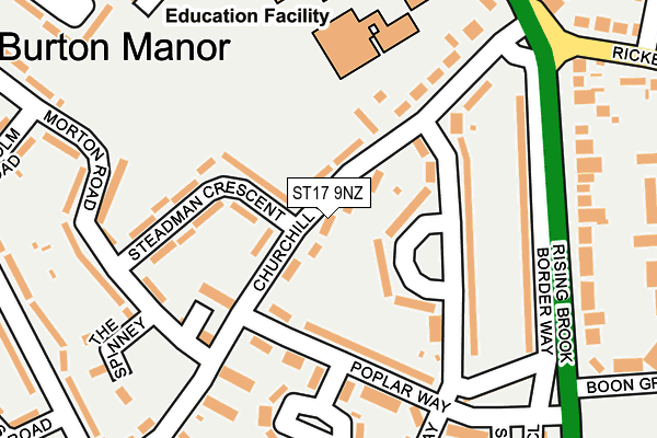 ST17 9NZ map - OS OpenMap – Local (Ordnance Survey)
