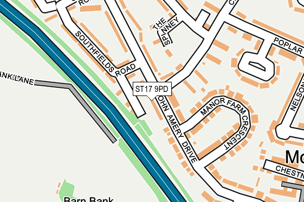 ST17 9PD map - OS OpenMap – Local (Ordnance Survey)