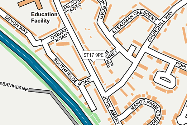 ST17 9PE map - OS OpenMap – Local (Ordnance Survey)