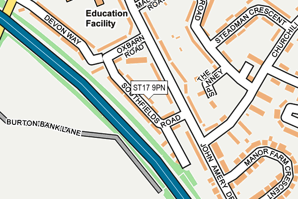 ST17 9PN map - OS OpenMap – Local (Ordnance Survey)