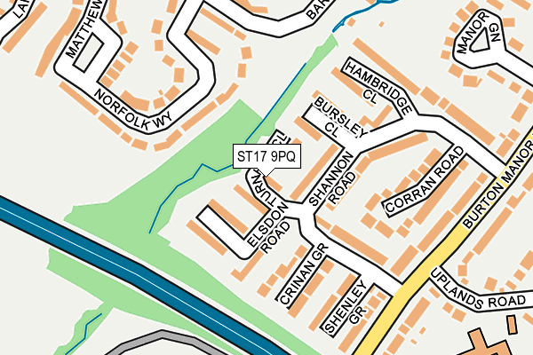 ST17 9PQ map - OS OpenMap – Local (Ordnance Survey)