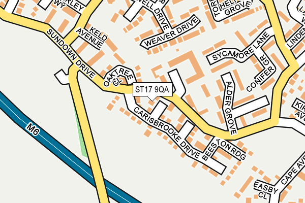 ST17 9QA map - OS OpenMap – Local (Ordnance Survey)
