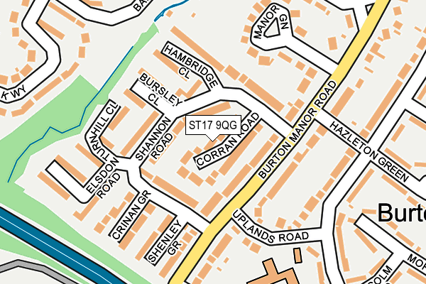 ST17 9QG map - OS OpenMap – Local (Ordnance Survey)