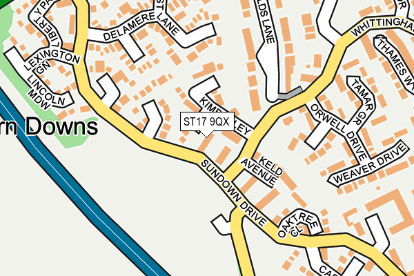 ST17 9QX map - OS OpenMap – Local (Ordnance Survey)