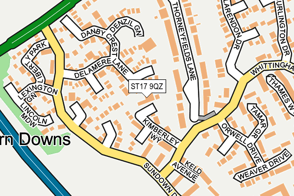 ST17 9QZ map - OS OpenMap – Local (Ordnance Survey)