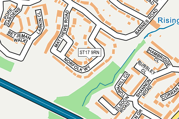 ST17 9RN map - OS OpenMap – Local (Ordnance Survey)