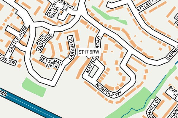 ST17 9RW map - OS OpenMap – Local (Ordnance Survey)