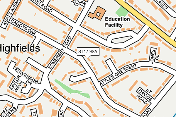 ST17 9SA map - OS OpenMap – Local (Ordnance Survey)