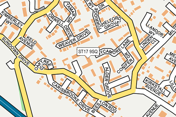 ST17 9SQ map - OS OpenMap – Local (Ordnance Survey)