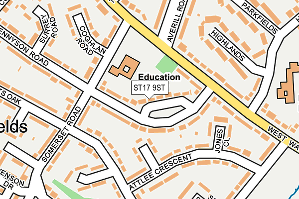 ST17 9ST map - OS OpenMap – Local (Ordnance Survey)