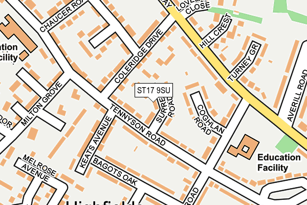 ST17 9SU map - OS OpenMap – Local (Ordnance Survey)