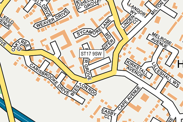 ST17 9SW map - OS OpenMap – Local (Ordnance Survey)