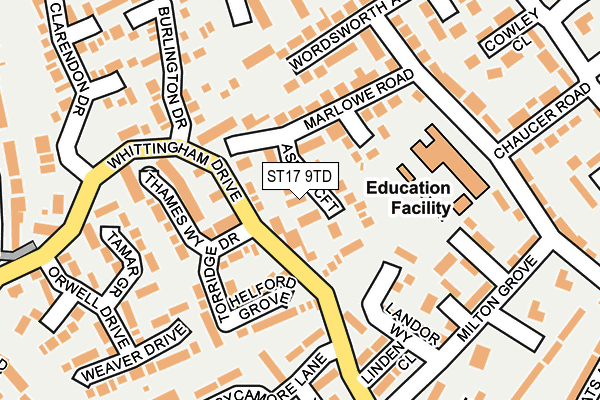 ST17 9TD map - OS OpenMap – Local (Ordnance Survey)